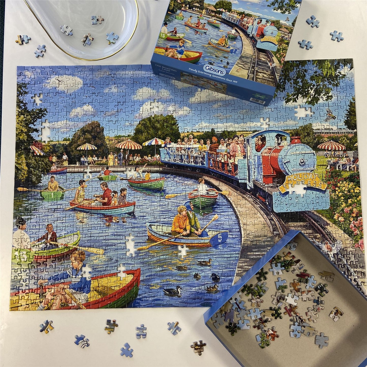 Gibsons Trevor Mitchell The Boating Lake 1000 Piece Jigsaw Puzzle