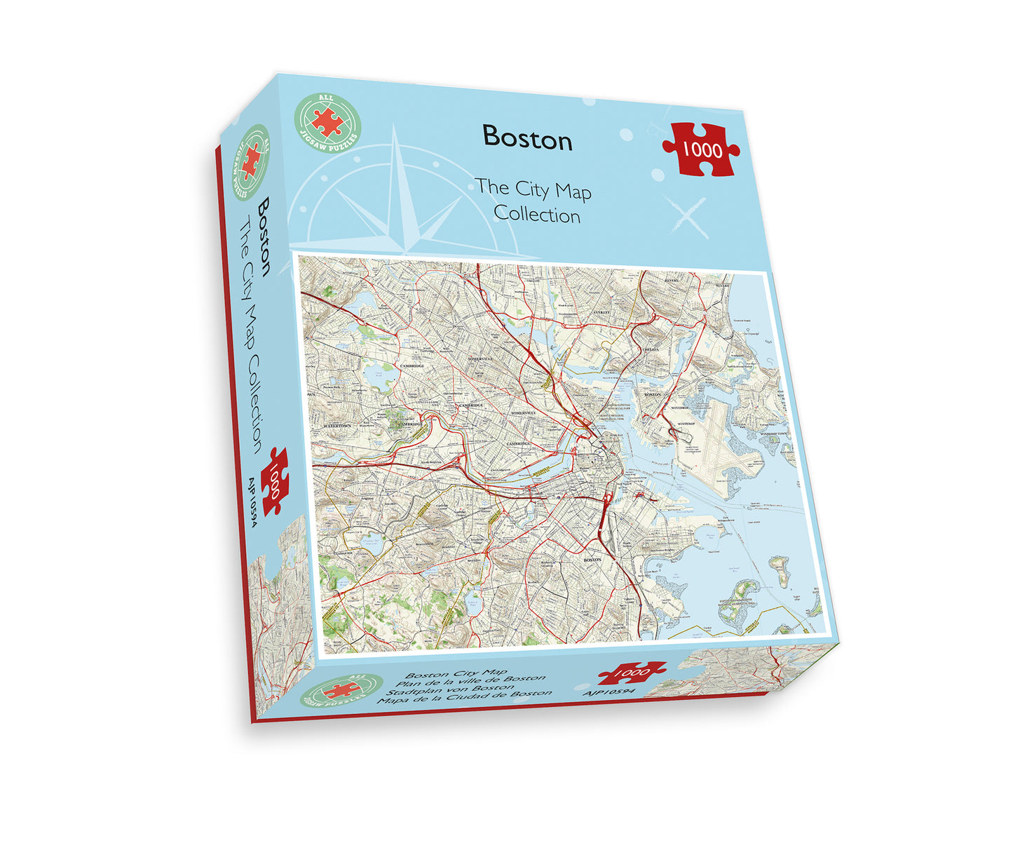 Boston City Map 1000 Piece Jigsaw Puzzle box