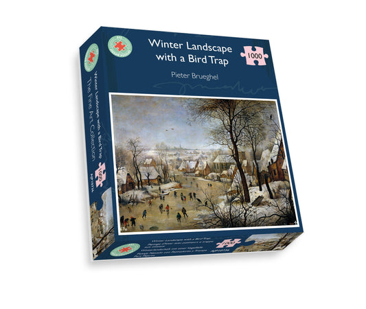 Winter Landscape with a Bird Trap - Pieter Brueghel The Younger 1000 Piece Jigsaw Puzzle box