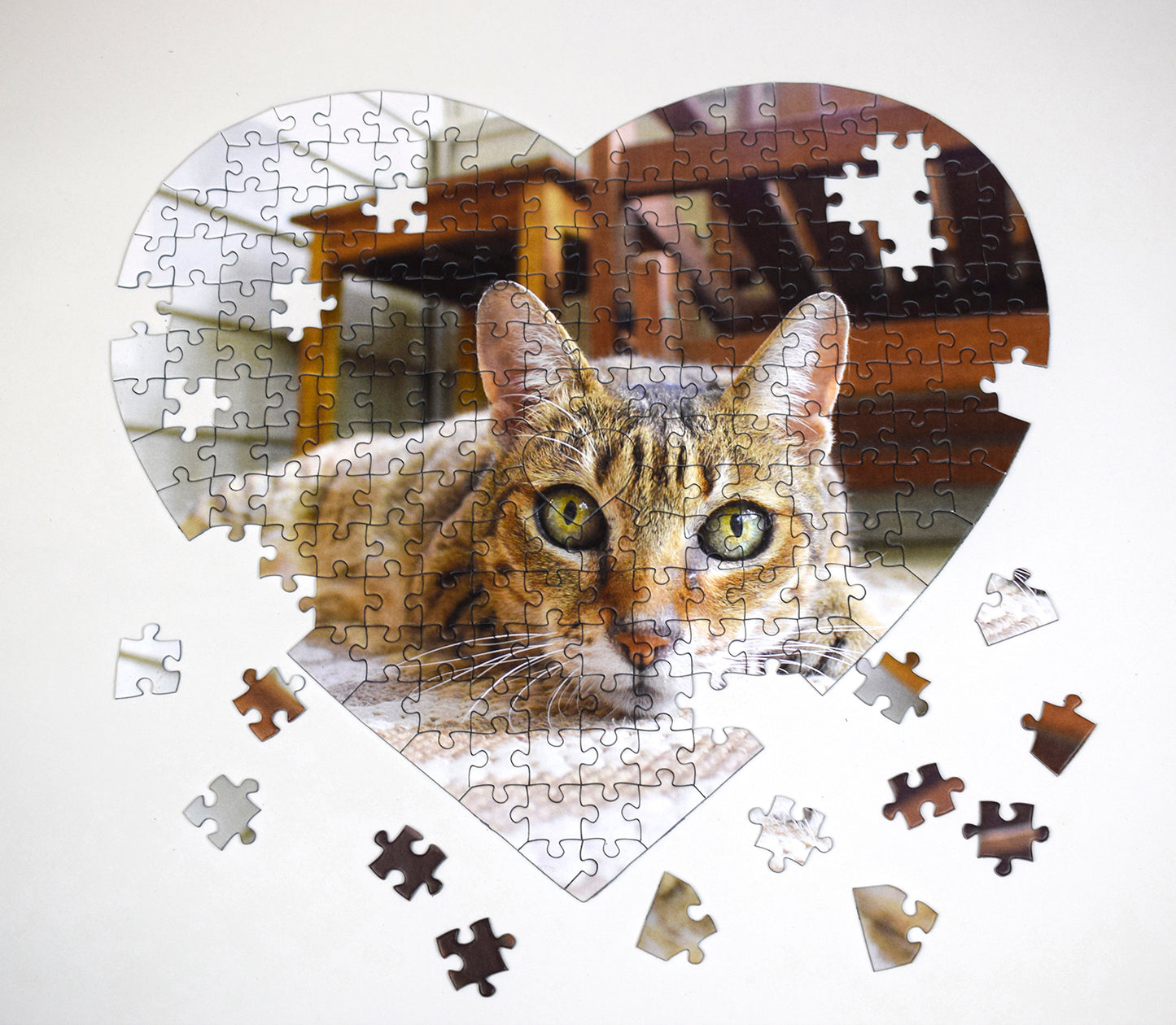 Personalised Heart Shaped Photo Puzzle cat 2