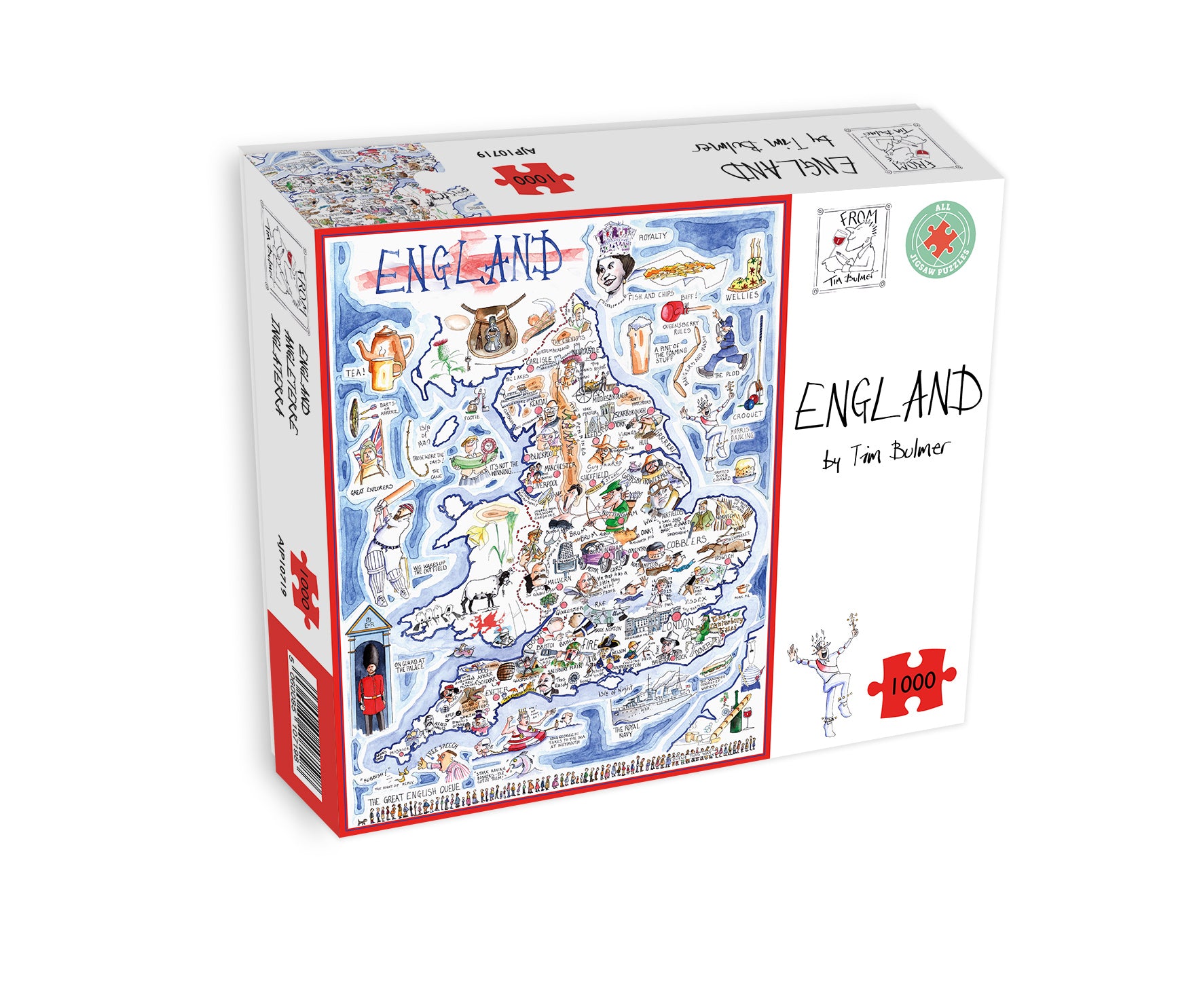 Map of England - Tim Bulmer 1000 Piece Jigsaw Puzzle box