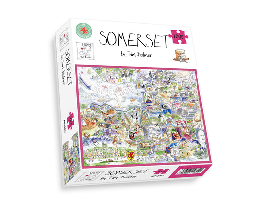 Map of Somerset - Tim Bulmer 1000 Piece Jigsaw Puzzle box