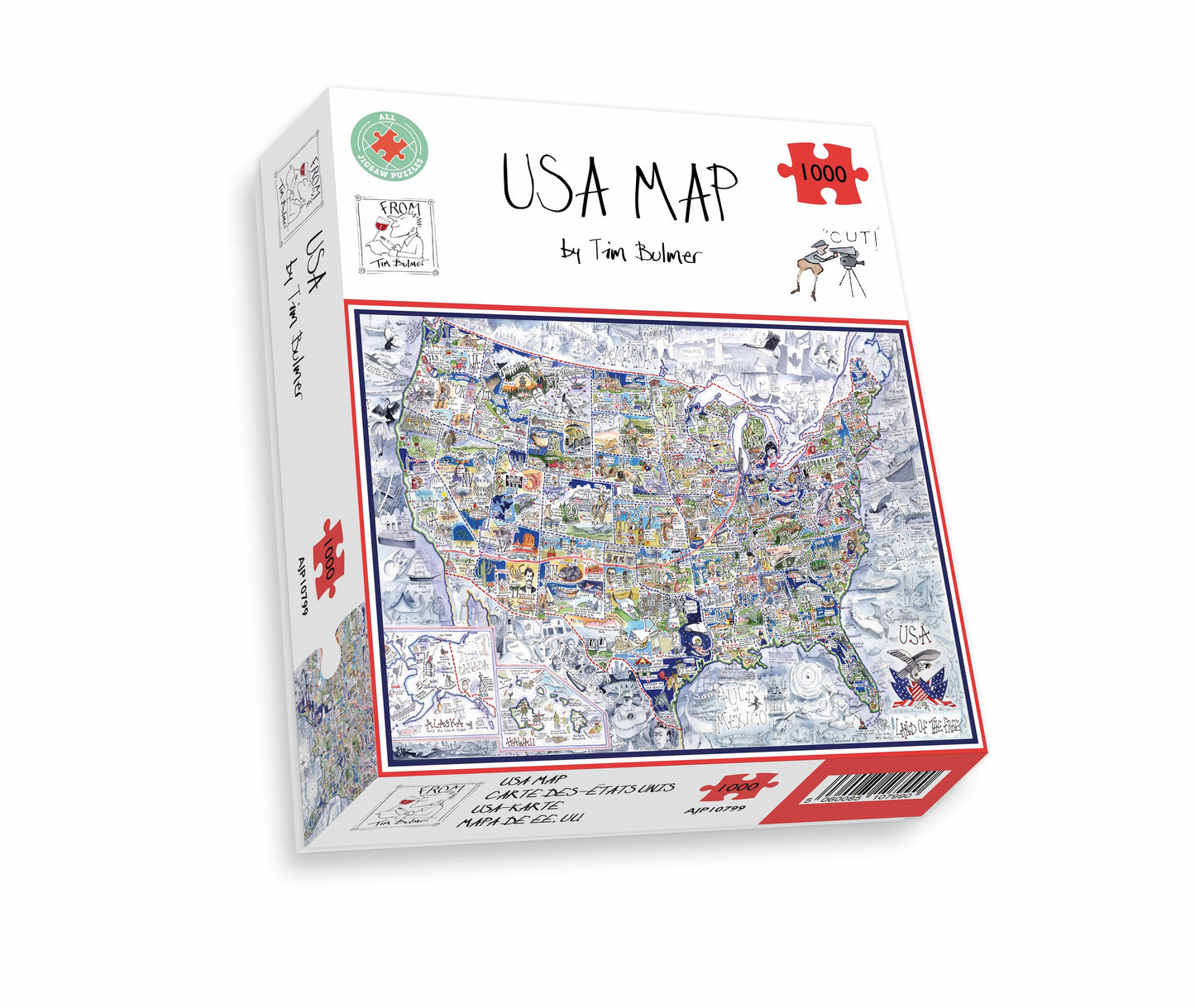 USA Map - Tim Bulmer 1000 Piece Jigsaw Puzzle box
