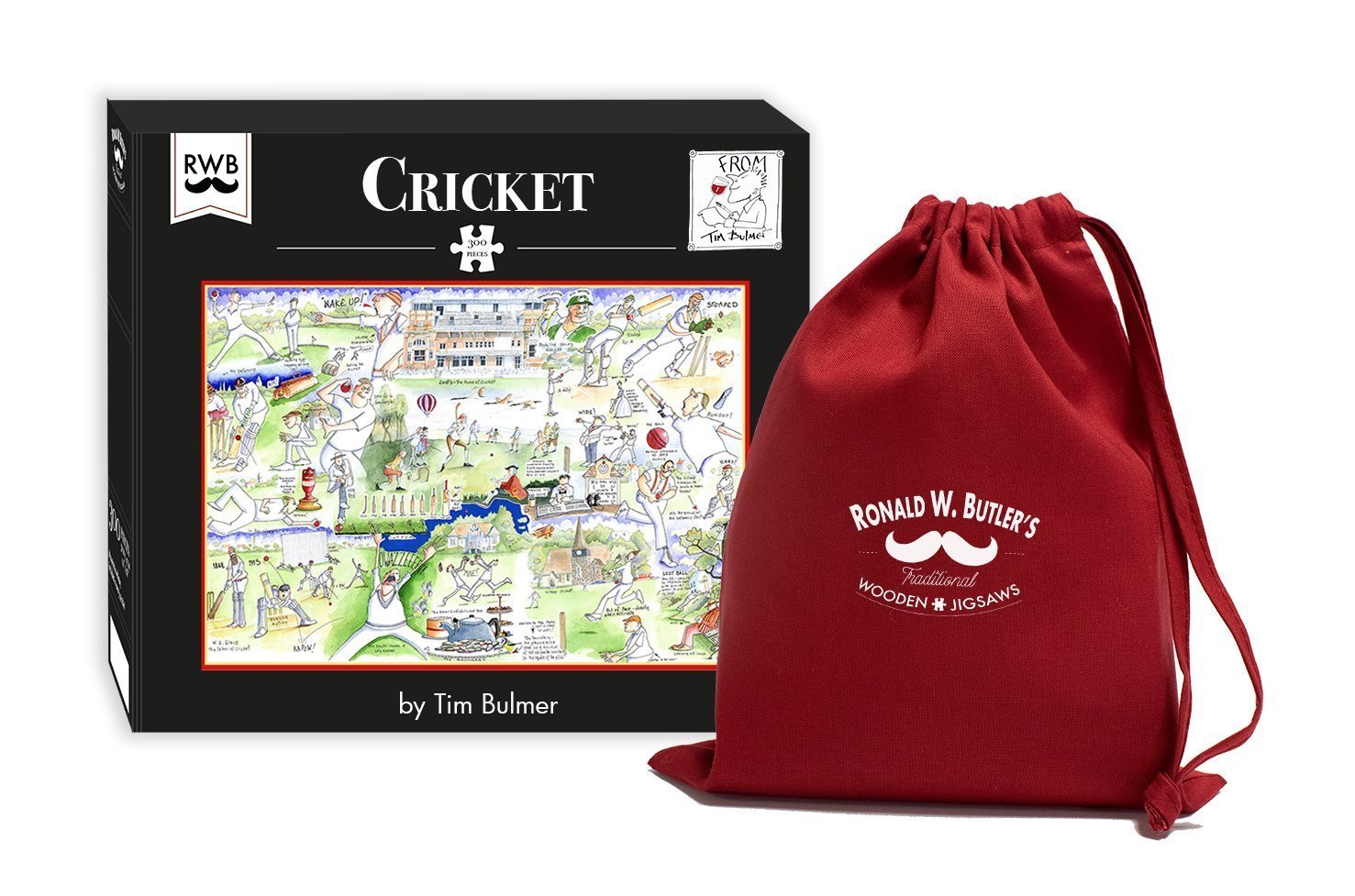 Cricket by Tim Bulmer is an excellent 300 Piece Wooden Jigsaw Puzzle full of fun illustrations!