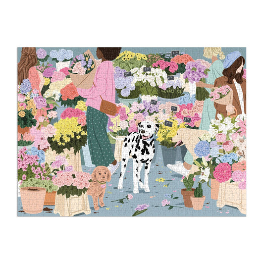 Jigsaw Puzzle Wish You Good Luck Pink and Yellow Flowers (300 Pieces)
