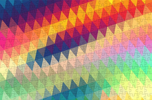 Geometric Rainbow - Impuzzible No.1 -300 Piece Wooden Jigsaw Puzzle