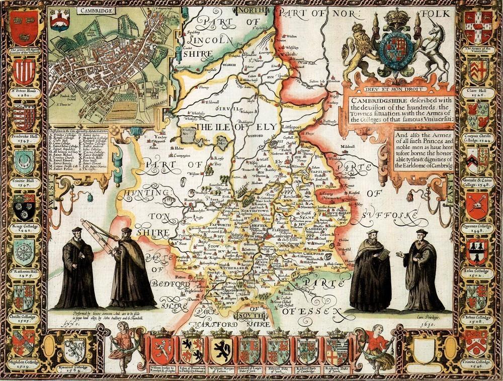 Cambridgeshire Historical Map 1000 Piece Jigsaw Puzzle (1610) - All Jigsaw Puzzles UK
 - 1