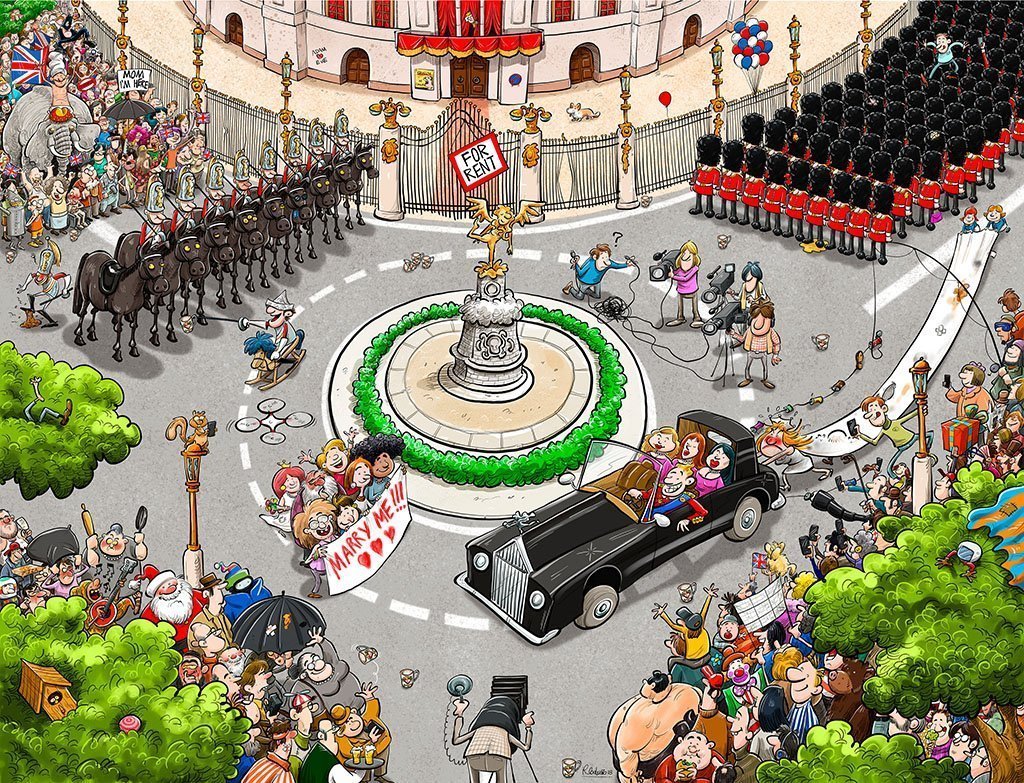 Jigsaw Puzzle - Chaos At The Royal Wedding 1000 Or 500 Piece Jigsaw Puzzle