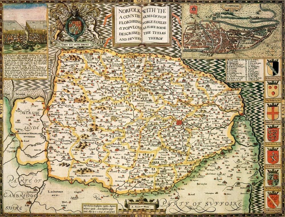 Norfolk Historical Map 1000 Piece Jigsaw Puzzle (1610) - All Jigsaw Puzzles UK
 - 1