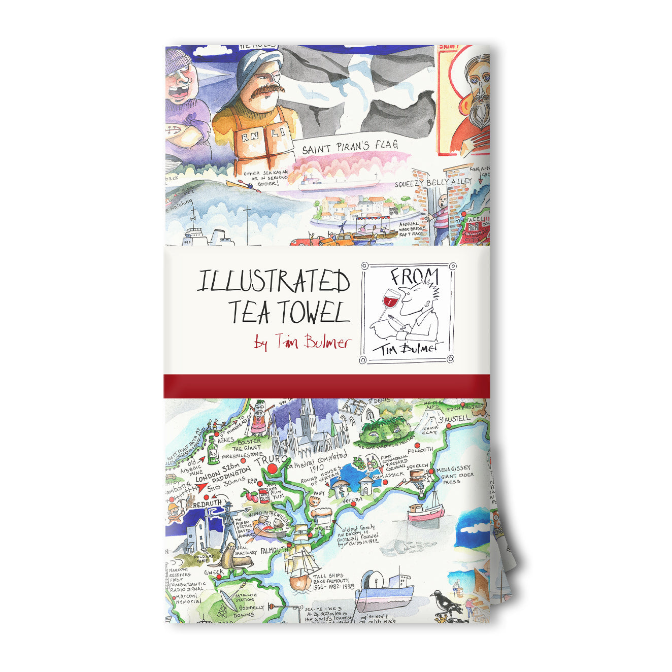 Tim Bulmer Illustrated Cornwall Tea Towel