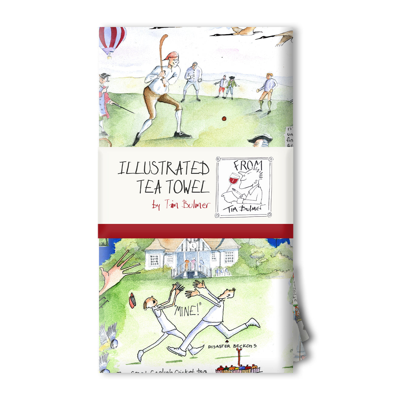 Tim Bulmer Illustrated Cricket Tea Towel