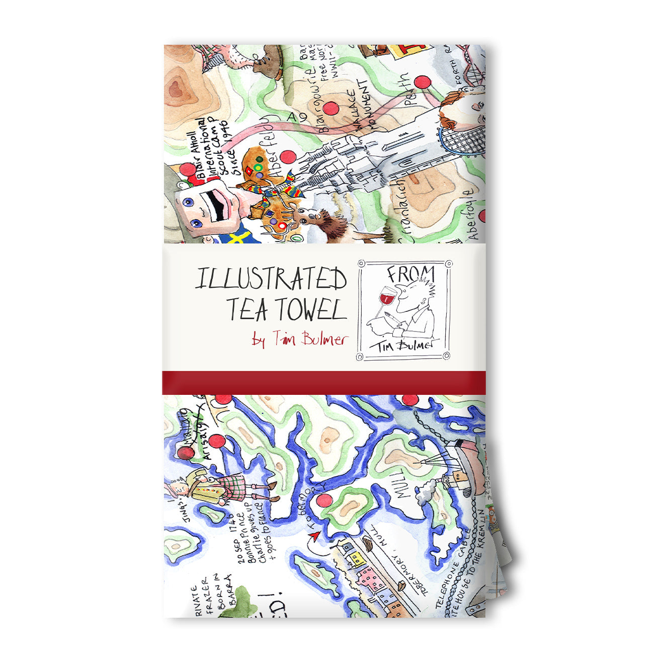 Tim Bulmer Illustrated Scotland Tea Towel